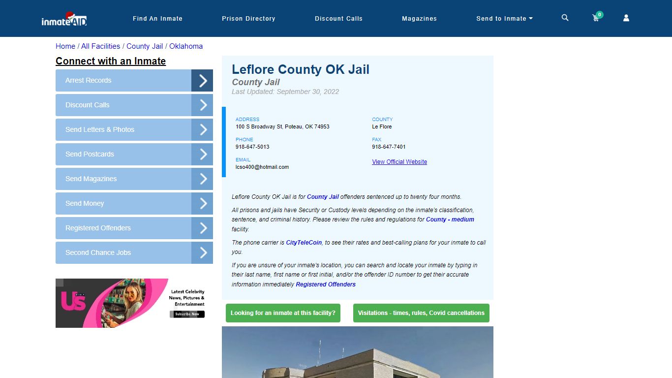 Leflore County OK Jail - Inmate Locator - Poteau, OK